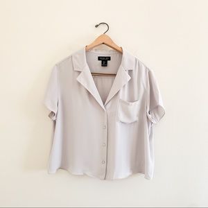 COPY - Rachel Zoe Cropped Boxy Button Down Shirt Blouse